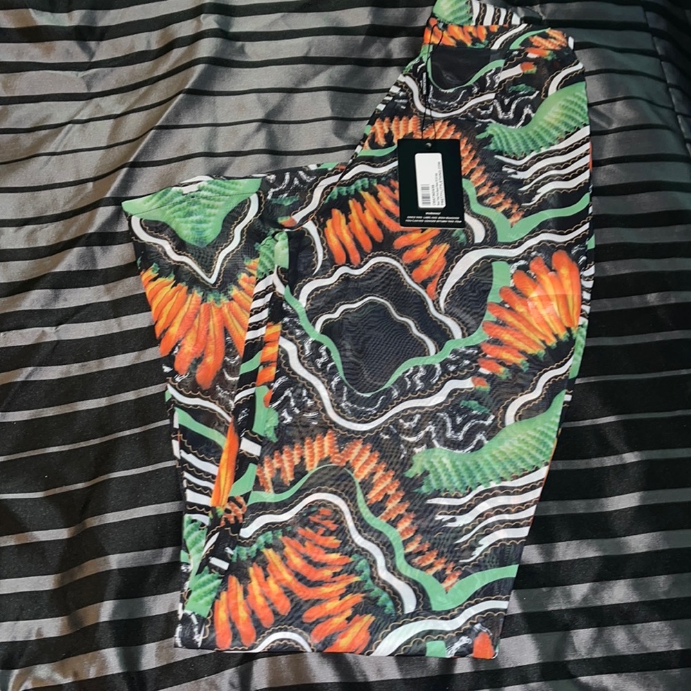 Black tribal print beach pants